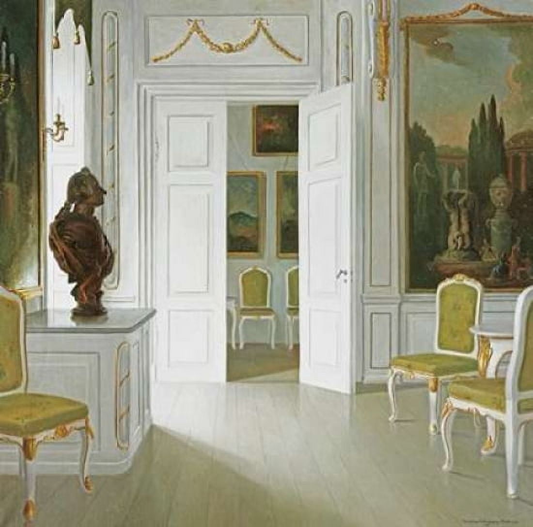 An Interior of a Salon - Fredensborg Canvas Art - Christian Tilemann-Peterson (24 x 24)