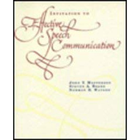 Pre-Owned An Invitation to Effective Speech Communication - Beebe, Steven A.