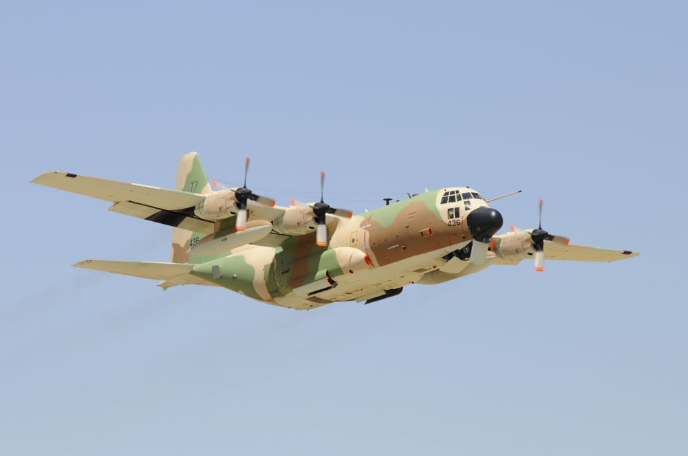 An Israeli Air Force C-130H Karnaf taking off Canvas Art - Riccardo NiccoliStocktrek Images (17 x 12)
