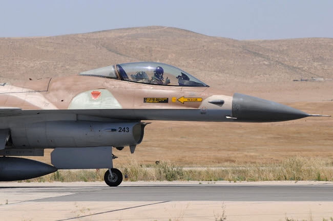 An Israeli Air Force F 16a Netz Taxiing At Nevatim Airbase Poster Print By Riccardo Niccoli