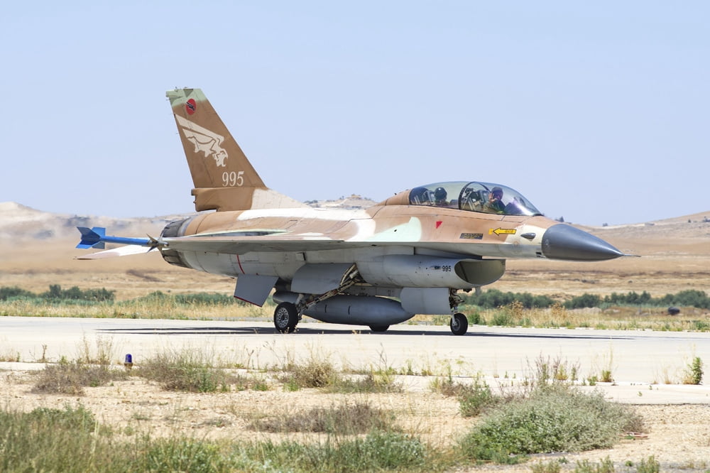 An Israeli Air Force F-16AB Netz taxiing at Nevatim Air Force Base Canvas Art - Daniele FaccioliStocktrek Images (17 x 12)