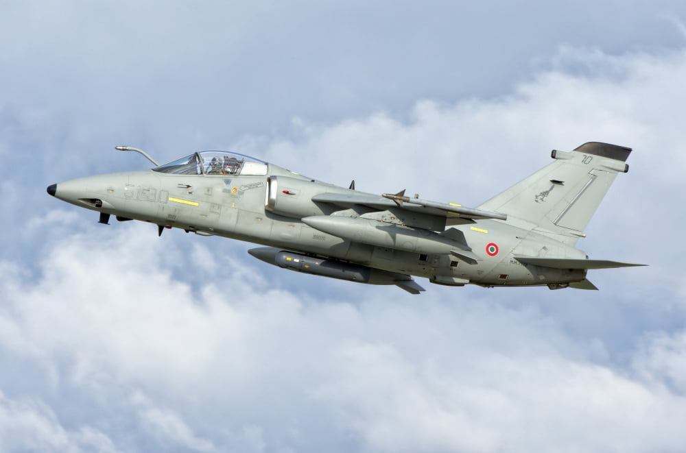 An Italian Air Force AMX aircraft Canvas Art - Giovanni CollaStocktrek Images (17 x 12)
