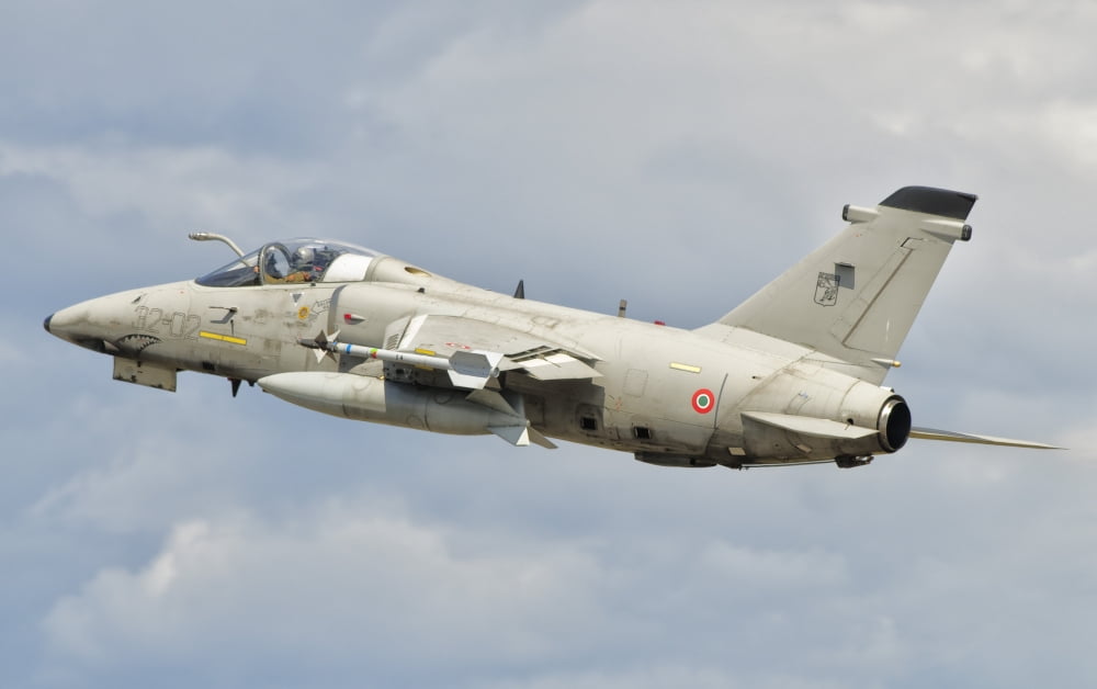 An Italian Air Force AMX fighter aircraft Canvas Art - Giovanni CollaStocktrek Images (18 x 11)