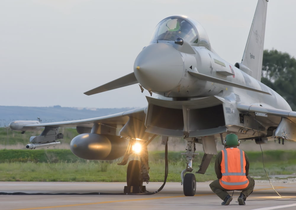 An Italian Air Force F-2000 Typhoon Canvas Art - Giovanni CollaStocktrek Images (17 x 12)