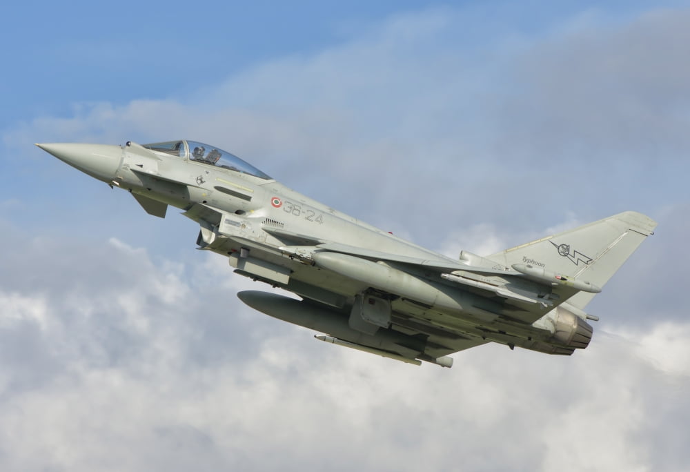 An Italian Air Force F-2000 Typhoon Canvas Art - Giovanni CollaStocktrek Images (17 x 12)