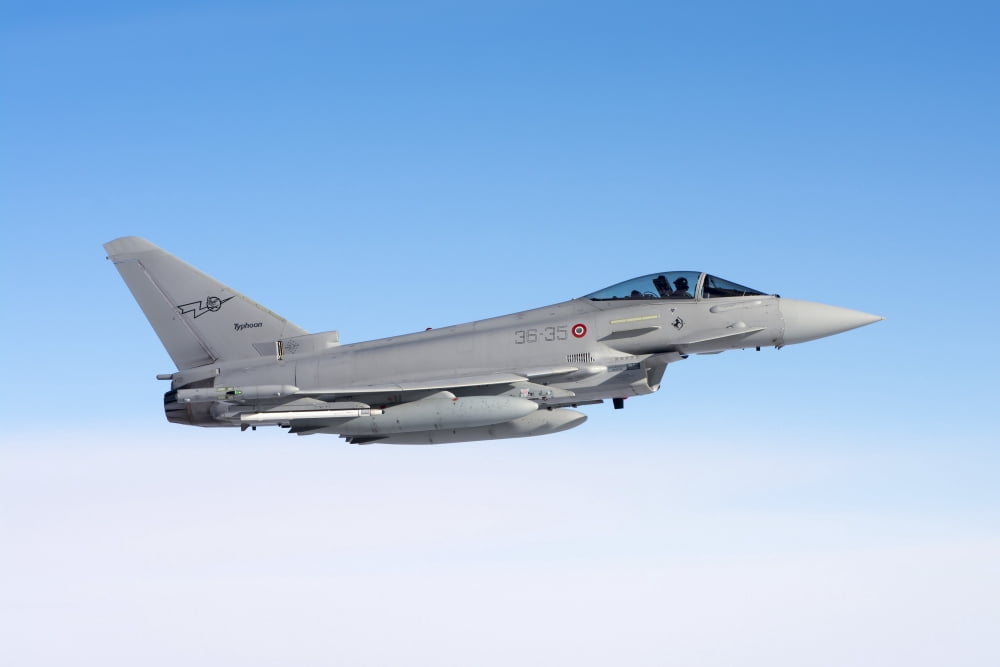 An Italian Air Force F-2000A Typhoon Canvas Art - Daniele FaccioliStocktrek Images (34 x 23)