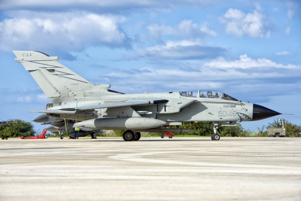 An Italian Air Force Tornado ECR at Trapani Air Base Italy Canvas Art - Giovanni CollaStocktrek Images (34 x 23)
