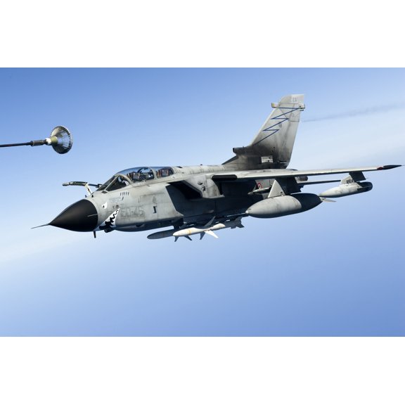 An Italian Air Force Tornado IDS conducts in-flight refueling Canvas Art - Gert KromhoutStocktrek Images (18 x 12)