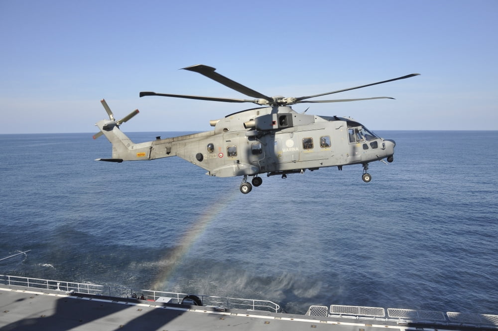An Italian Navy EH-101ASH helicopter Canvas Art - Giorgio CiariniStocktrek Images (34 x 23)