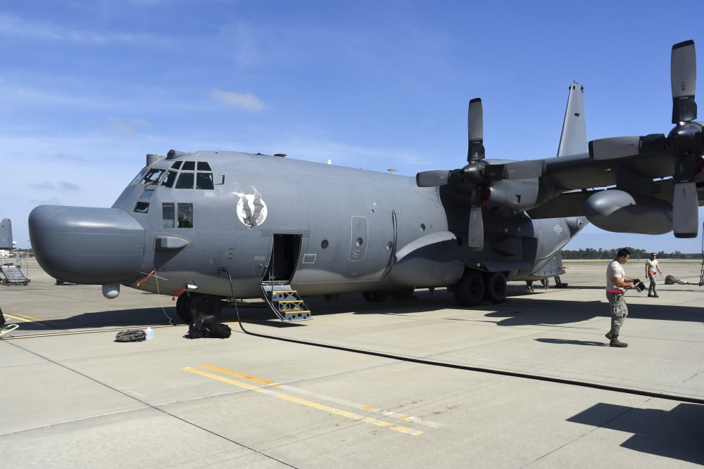 An MC-130H Combat Talon II on the ramp at Hurlburt Field Florida Canvas Art - Riccardo NiccoliStocktrek Images (34 x 23)