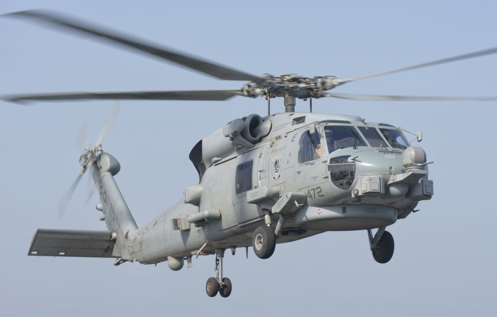 An MH-60R Seahawk in flight over the Persian Gulf Canvas Art - Giovanni CollaStocktrek Images (18 x 12)