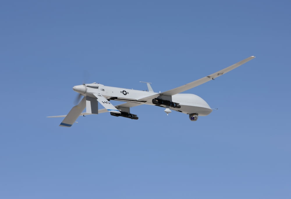 An MQ-1 Predator flies a training mission over New Mexico Canvas Art - HIGH-G ProductionsStocktrek Images (18 x 12)