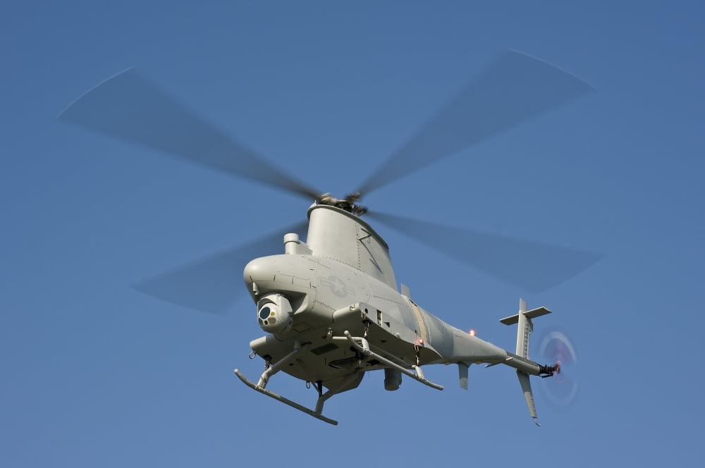 An MQ-8B Fire Scout unmanned aerial vehicle in flight Canvas Art - Stocktrek Images (35 x 23)
