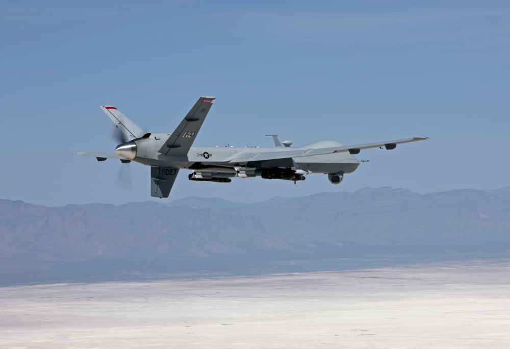 An MQ-9 Reaper flies a training mission over New Mexico Canvas Art - HIGH-G ProductionsStocktrek Images (35 x 24)