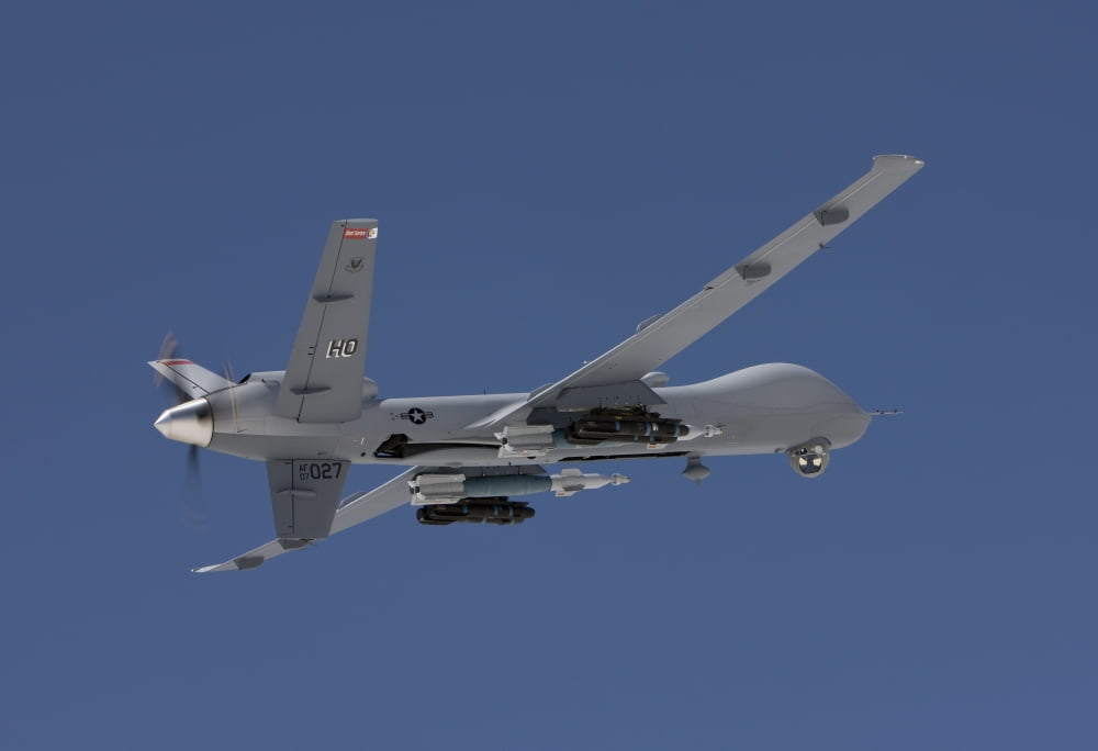 An MQ-9 Reaper flies a training mission over New Mexico Canvas Art - HIGH-G ProductionsStocktrek Images (35 x 24)