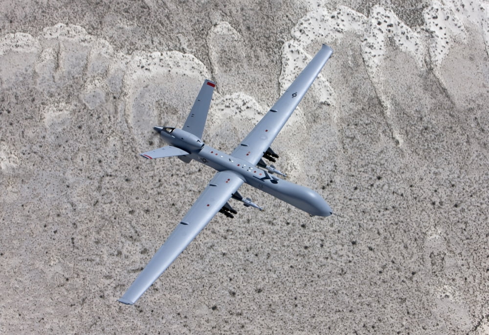 An MQ-9 Reaper flies a training mission over Southern New Mexico Canvas Art - HIGH-G ProductionsStocktrek Images (18 x 12)