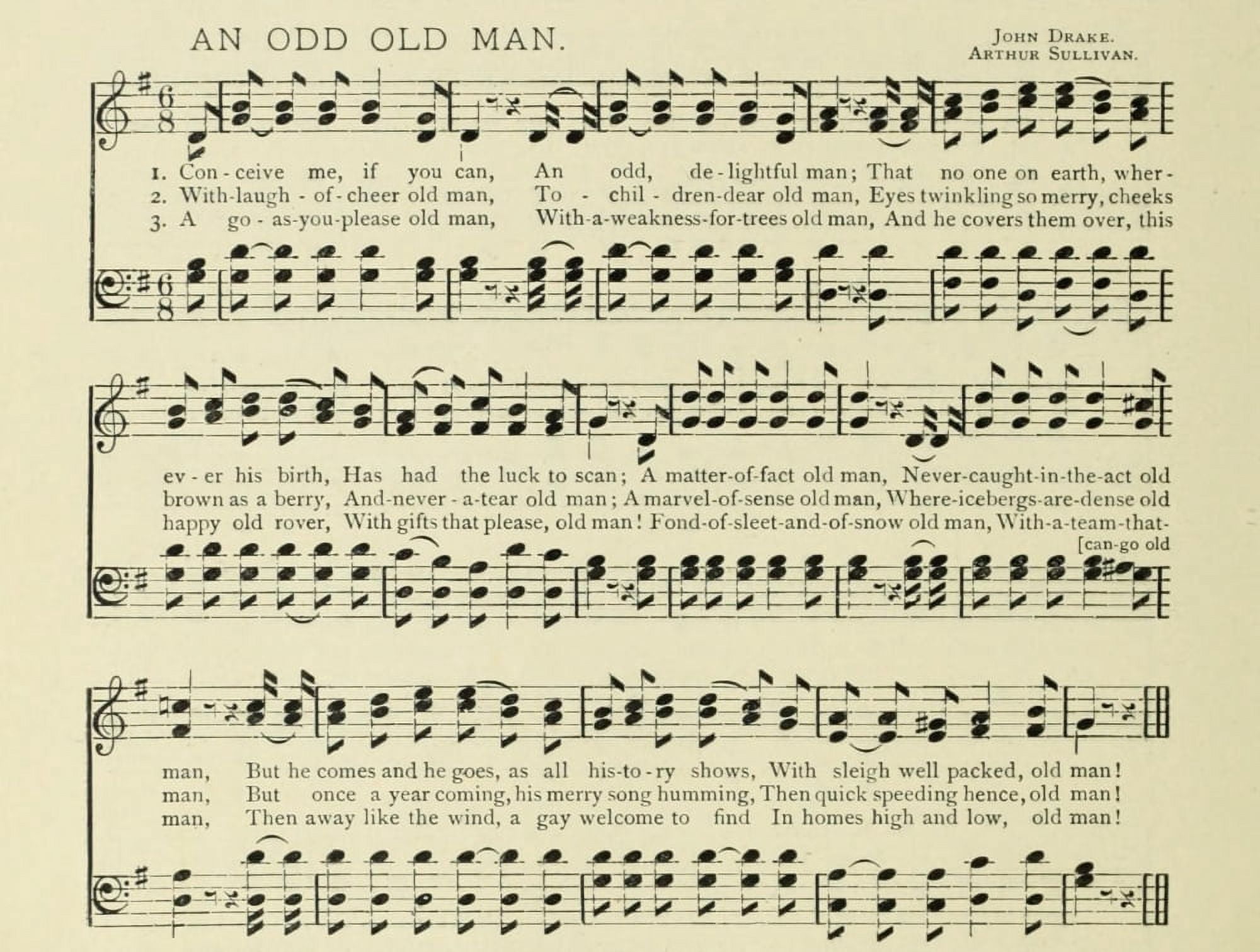An Odd Old Man Christmas in Song & Story 1891 Canvas Art - (24 x 36)