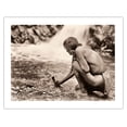 thumbnail image 1 of An Offering at the Nambe Waterfall - Tewa North American Indians - Vintage B&W Historical Photograph by Edward S. Curtis c.1927 - Bamboo Fine Art 290gsm Paper (Unframed) 17x22in, 1 of 4