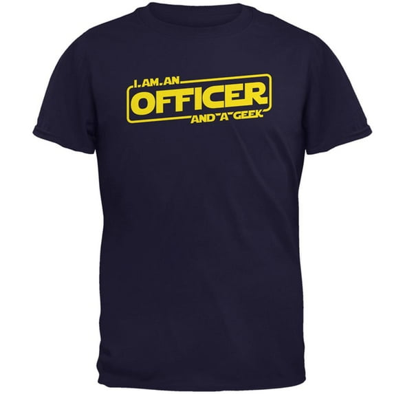 An Officer and a Geek Mens T Shirt Navy MD
