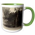 thumbnail image 1 of 3drose, an Old Cabin with Effects, 11oz Two-tone Green Mug, 1 of 6