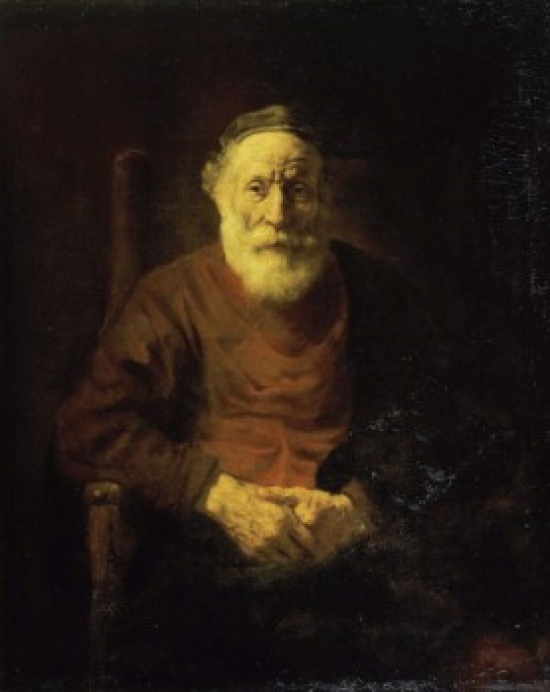 An Old Man in Red Rembrandt van Rijn (1606-1669 Dutch) Hermitage Museum St Petersburg Canvas Art - Rembrandt van Rijn (18 x 24)