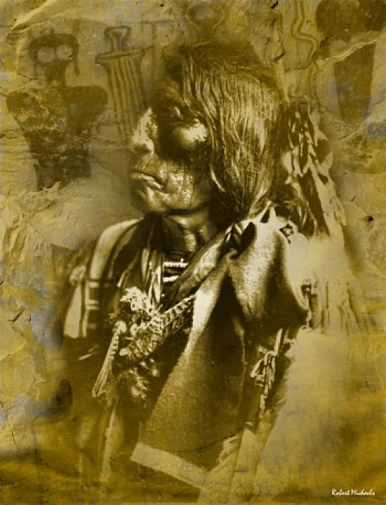 An Old Warrior Canvas Art - Robert Michaels (14 x 19)