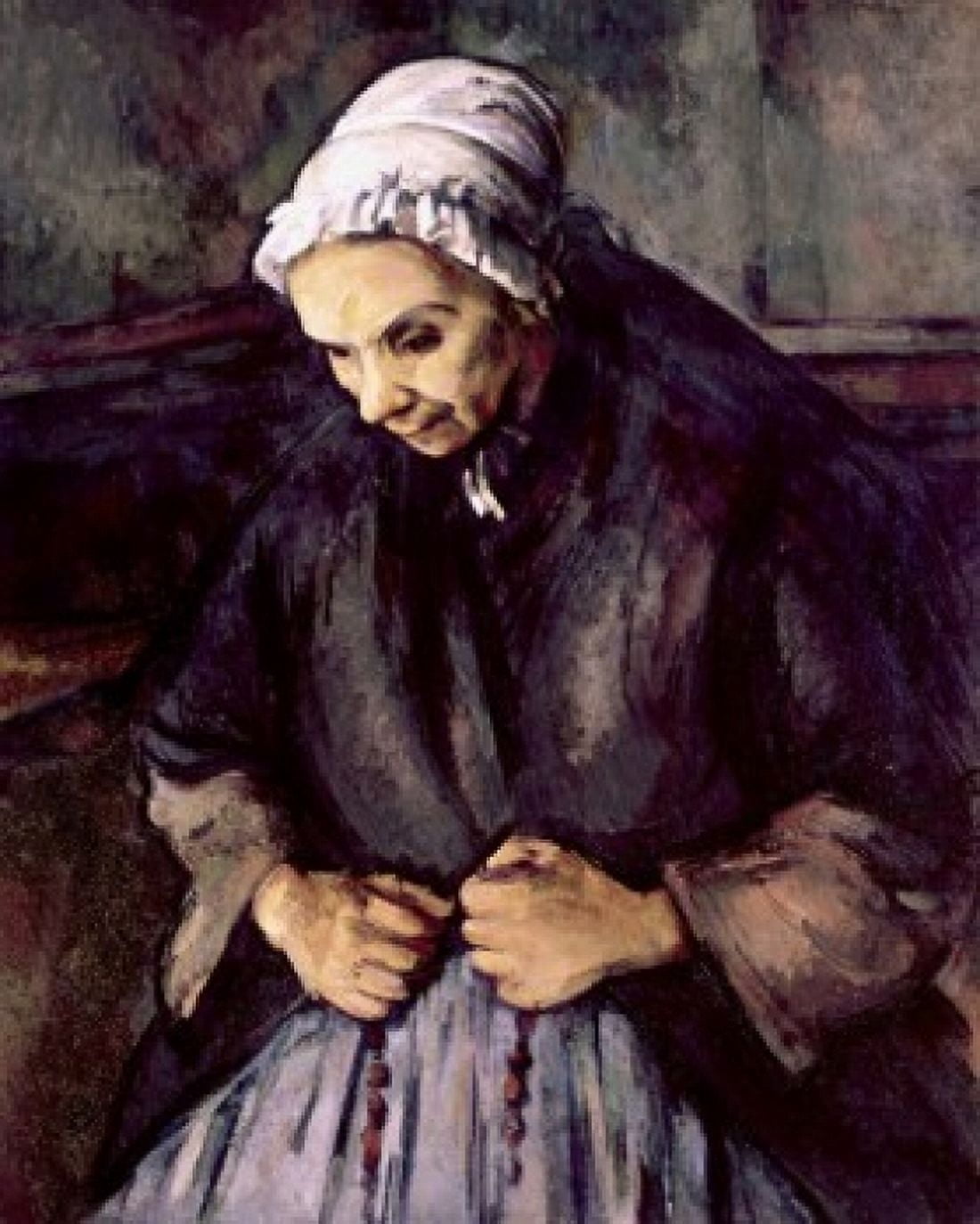 An Old Woman with a Rosary 1896 Paul Cezanne (1839-1906 French) Oil on canvas National Gallery London England Canvas Art - Paul Cezanne (18 x 24)