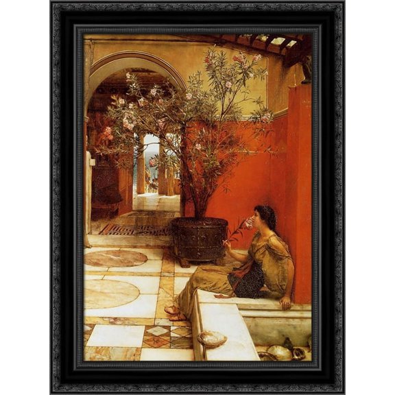 An Oleander 20x24 Black Ornate Wood Framed Canvas Art by Alma Tadema, Sir Lawrence