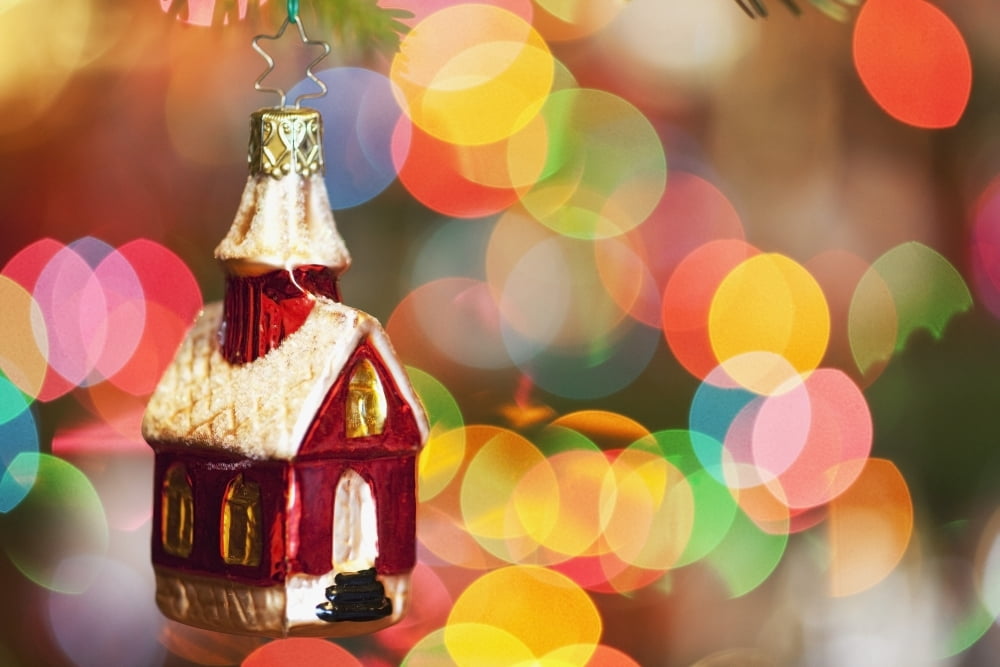 An Ornament On The Christmas Tree Canvas Art - Craig Tuttle  Design Pics (19 x 12)