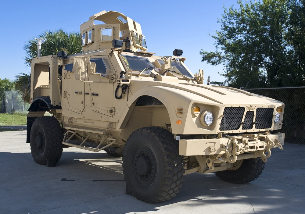 An Oshkosh M-ATV Mine Resistant Ambush Protected all-terrain vehicle Canvas Art - Stocktrek Images (34 x 24)