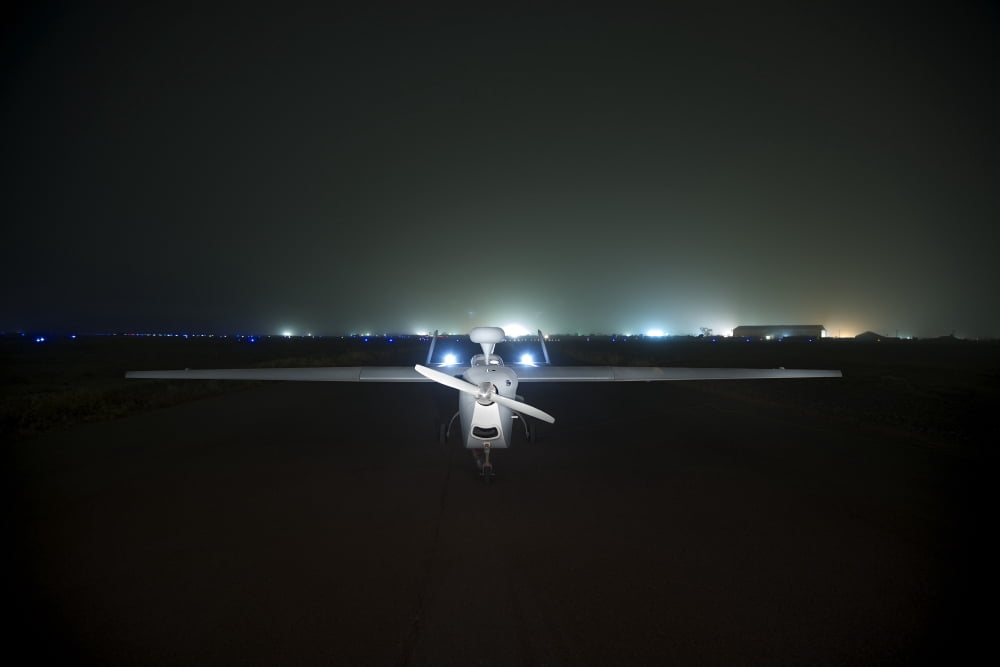 An RQ-5 Hunter unmanned aerial vehicle at Camp Speicher Iraq Canvas Art - Terry MooreStocktrek Images (18 x 12)