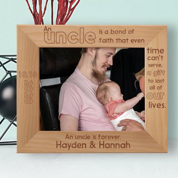 An Uncle Is A Bond Of Faith That Even Personalized Wooden Frame-10" x 8" Brown Horizontal