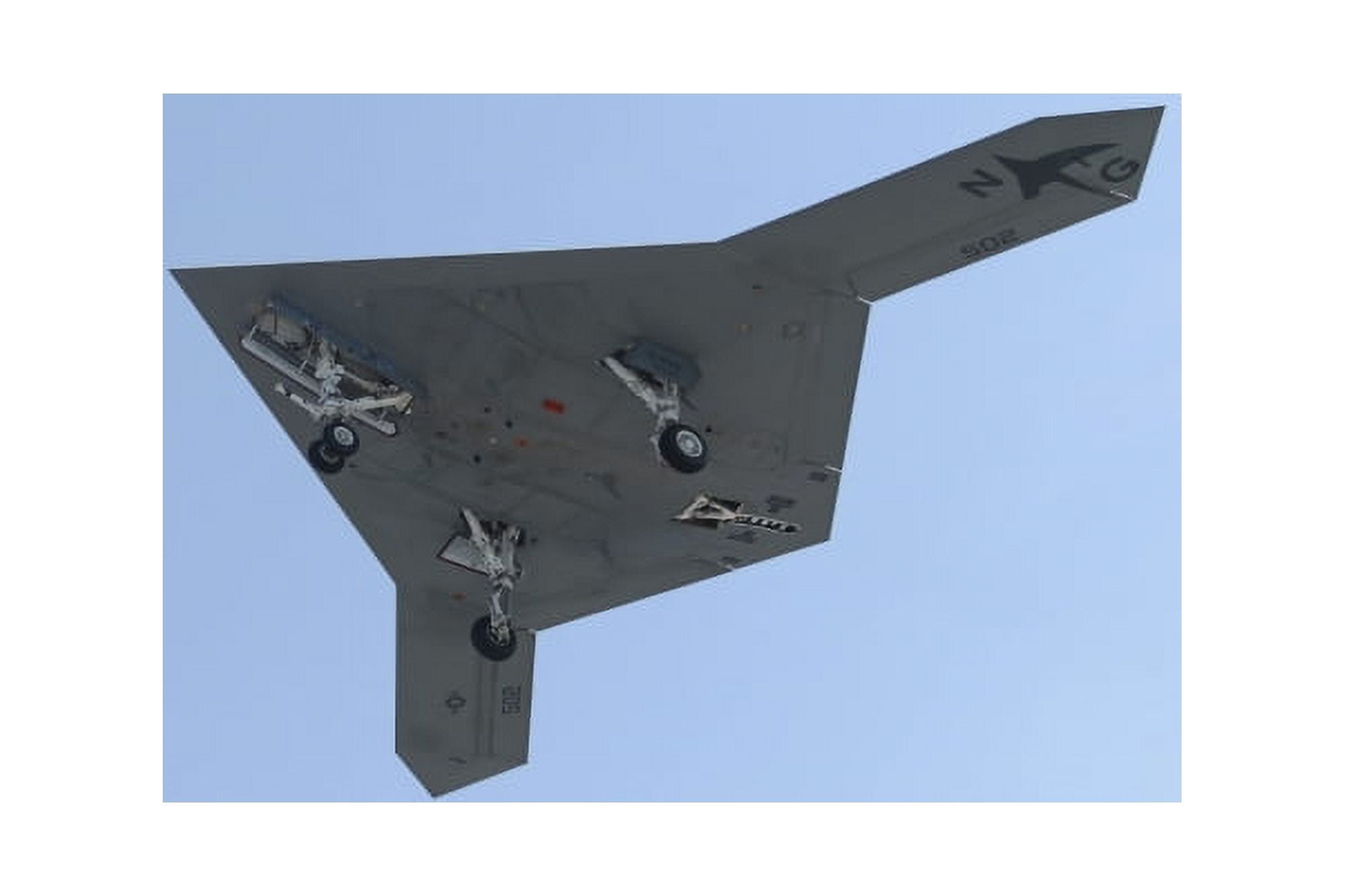 An X-47B unmanned combat air system in flight Canvas Art - Stocktrek Images (35 x 23)