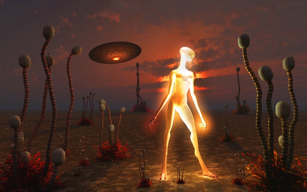 An alien light being Canvas Art - Mark StevensonStocktrek Images (36 x 23)
