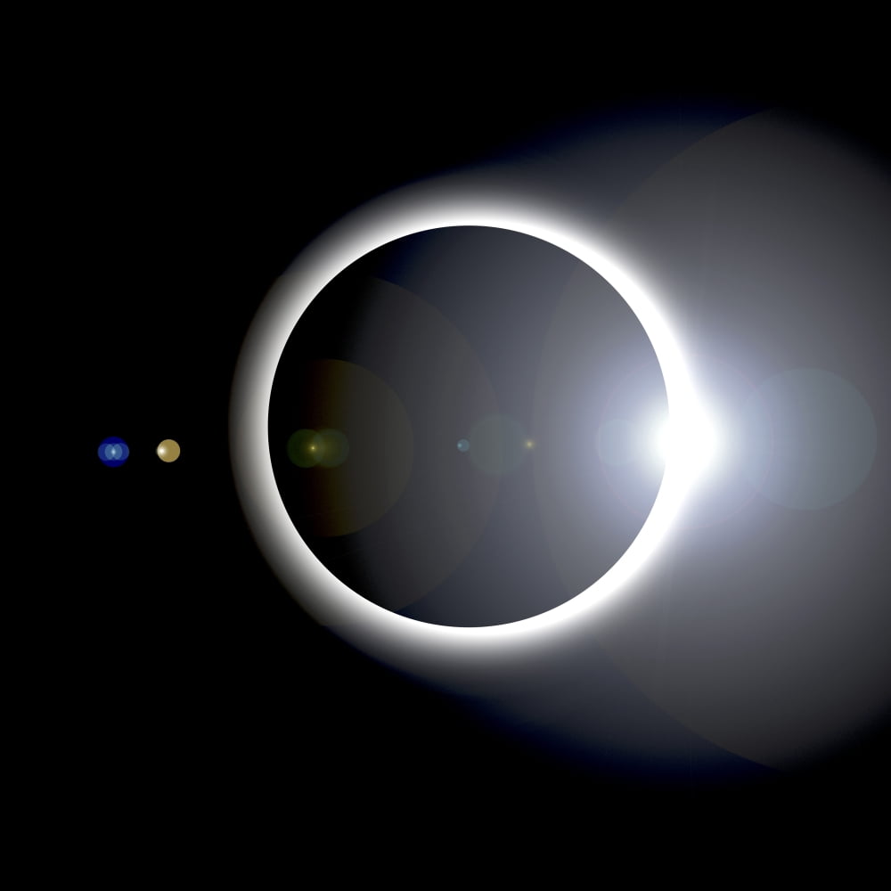 An artists depiction of a solar eclipse Canvas Art - Marc WardStocktrek Images (29 x 29)