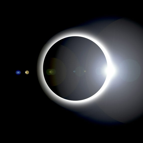 An artists depiction of a solar eclipse Poster Print