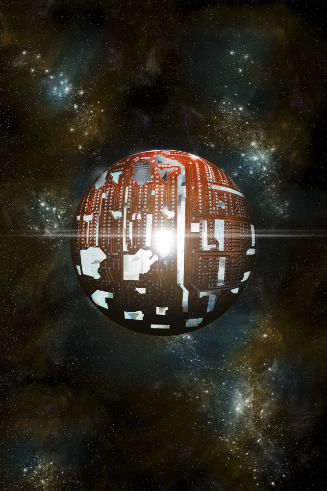 An artists depiction of a theoretical Dyson sphere Canvas Art - Marc WardStocktrek Images (24 x 35)