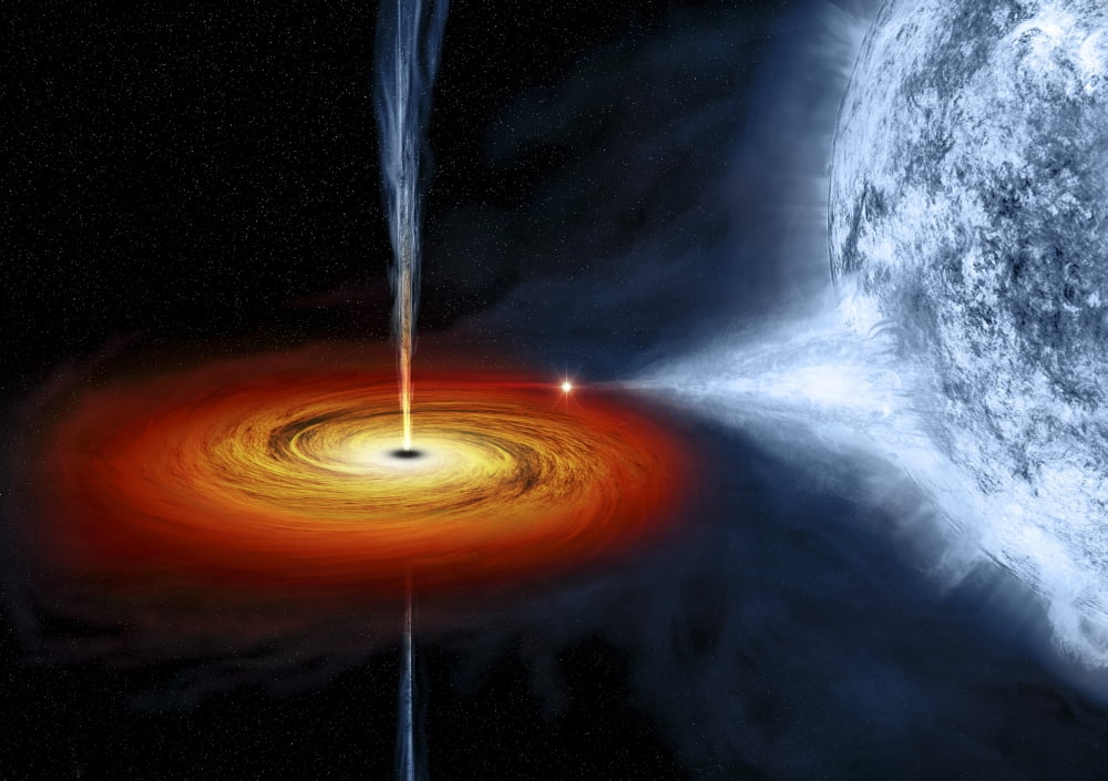 An artists illustration of the Cygnus X-1 system Canvas Art - Stocktrek Images (34 x 24)