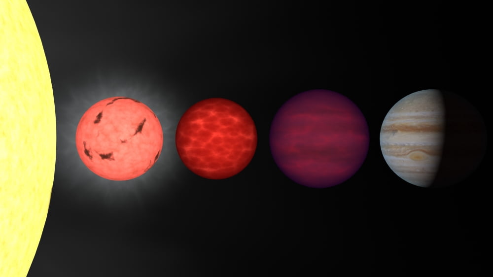An artists rendition comparing brown dwarfs to stars and planets Canvas Art - Stocktrek Images (37 x 21)