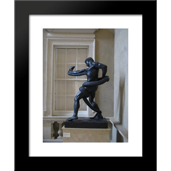 An athlete wrestling with a python 20x24 Framed Art Print by Frederic Leighton