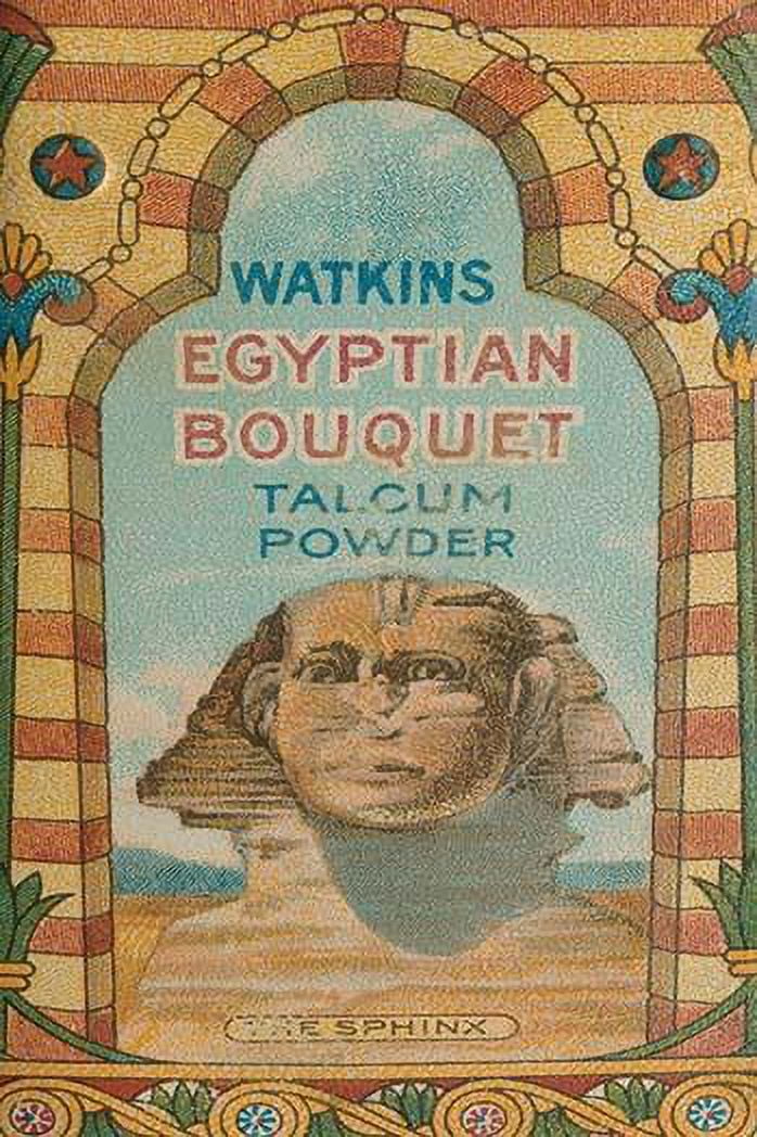 An early American tin for a beauty dusting powder for ladies from the 1920's decorated with