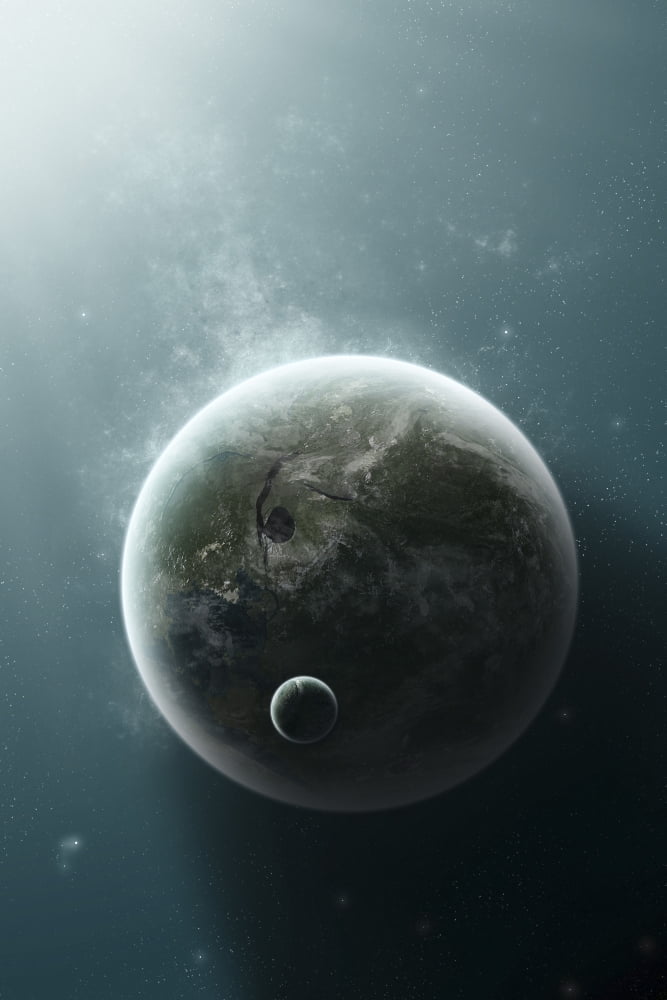 An earth-like planet illuminated by a nearby white dwarf Canvas Art - Tomasz DabrowskiStocktrek Images (23 x 34)