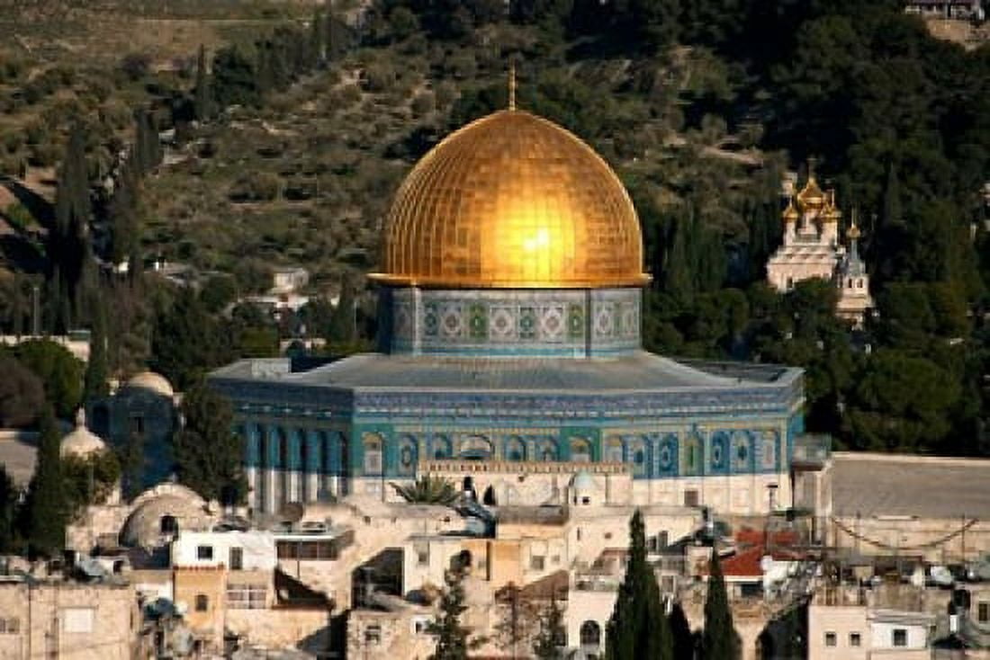 An elevated city view Jerusalem Israel Canvas Art - David Noyes DanitaDelimont (26 x 18)