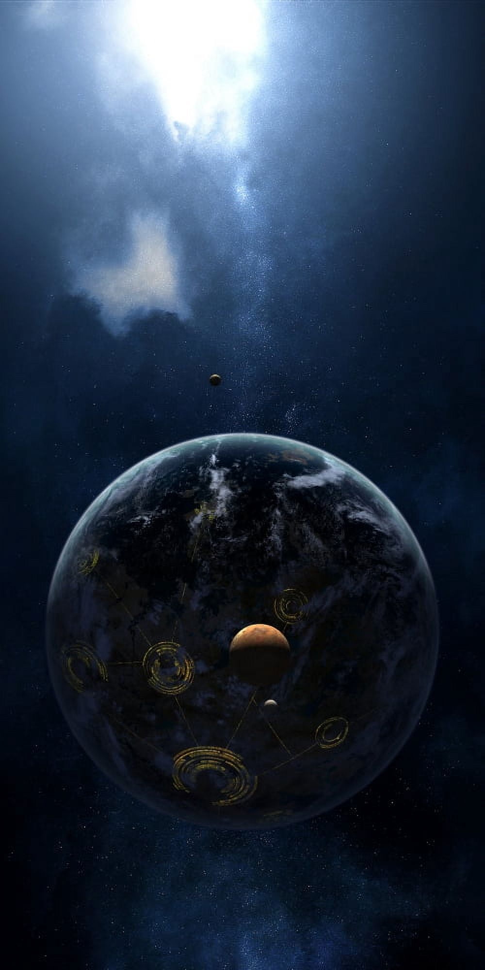An extraterrestrial civilization has lit the night side of its planet Canvas Art - Frieso HoevelkampStocktrek Images (10 x 20)