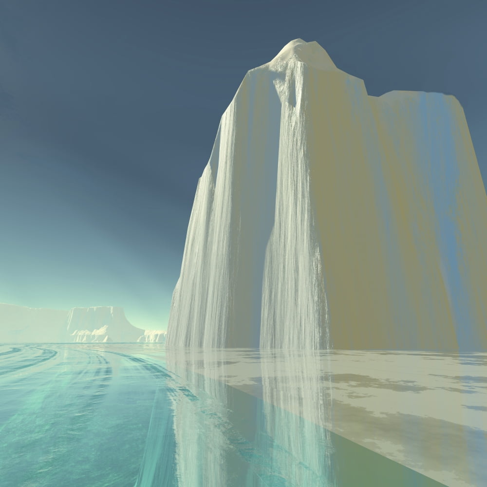 An iceberg is frozen in the clear ice of the ocean Canvas Art - Corey FordStocktrek Images (28 x 28)