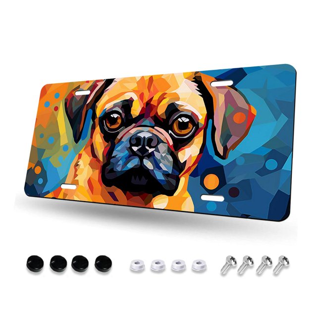 An illustration of Bulldog elegant design Plate Cover, Decorative