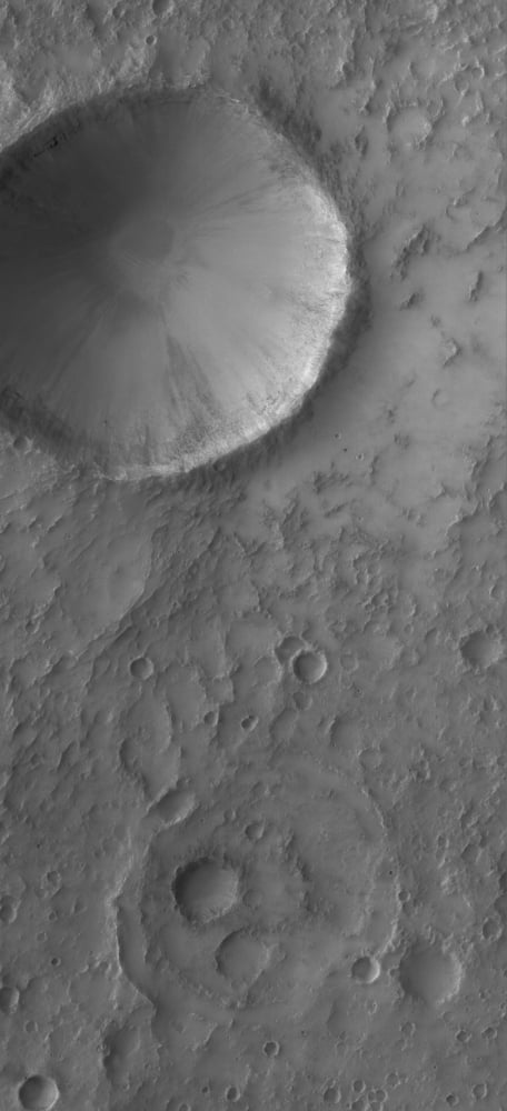 An impact crater on Mars Canvas Art - Stocktrek Images (20 x 42)