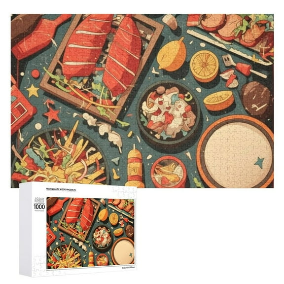 An impossible puzzle for adults to complete,Mysterious Food Adventure1000 PCSchallenging