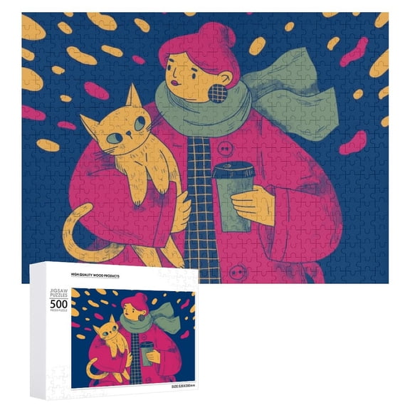 An impossible puzzle for adults to complete,Wooden Picture Puzzle Hand-drawn-w-colours-illustration_5 Good for game night, challenging