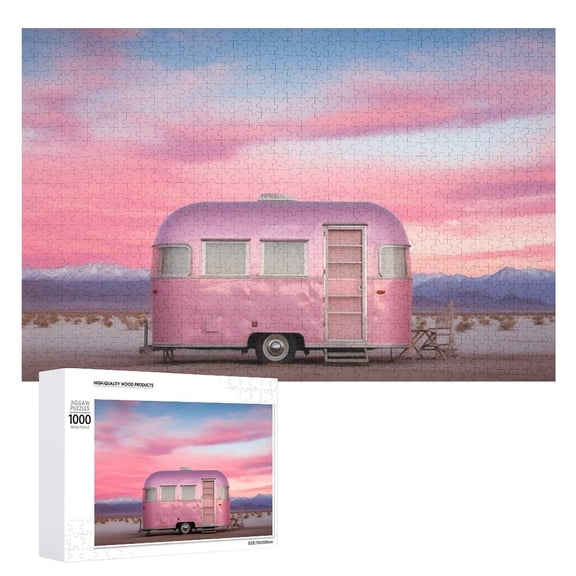 An impossible puzzle for adults to complete,Wooden Picture Puzzle Pink-adventure-awaits_7 Good for game night, challenging